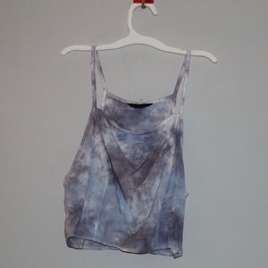 blue and purple tie dye crop top